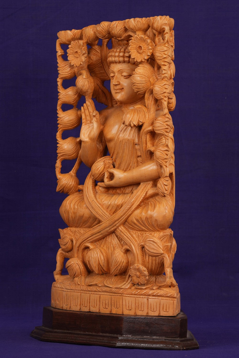 Image of Wooden Buddha Standing Sculpture